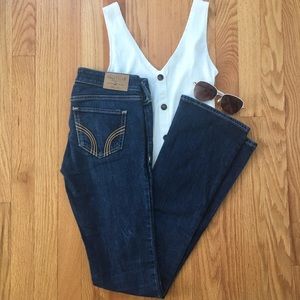 Hollister Bootcut Jeans Dark Wash 0R W24 L33